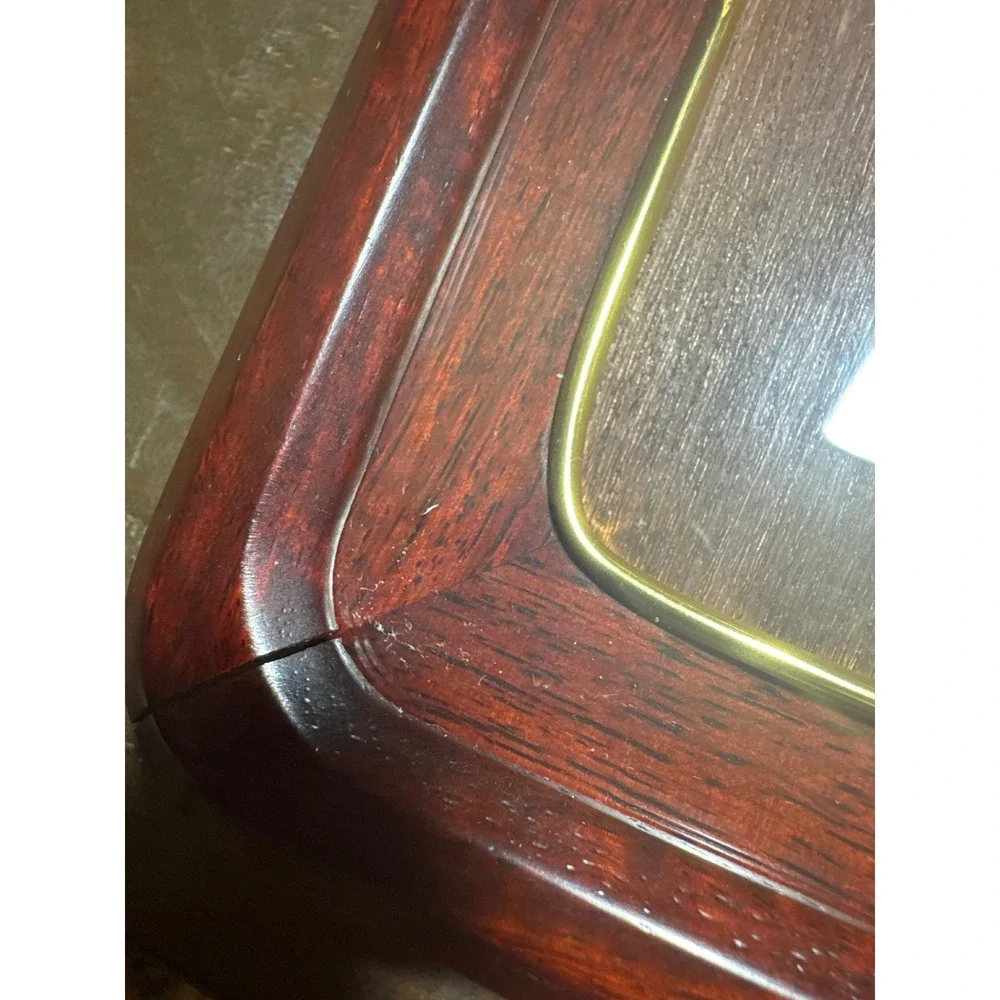 Vintage Mahogany Wood Picture Frame Gold Trim Small Portrait 5x6.5 Tabletop Wall